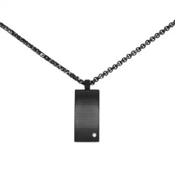0.03 Carat Diamond Steel Men's Pendant - Zen Diamond