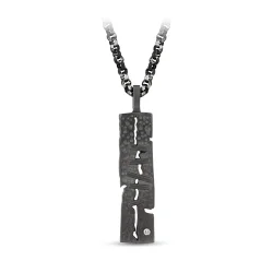 0.02 Carat Diamond Steel Men's Pendant - 2