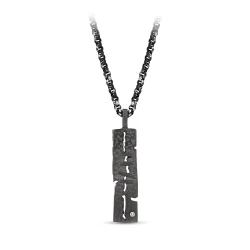 0.02 Carat Diamond Steel Men's Pendant - Zen Diamond