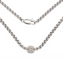 0.03 Carat Diamond Steel Men's Pendant - 2