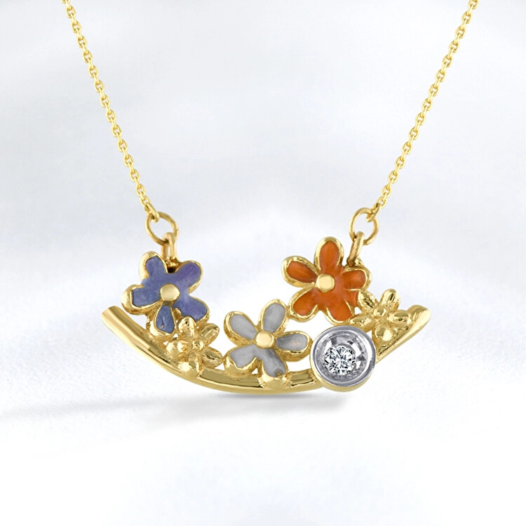 قلادة مرصع بالألماس للأطفال 0,01 قراط - Zen Diamond