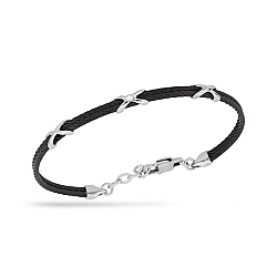 0.02 Carat Diamond Italian Stainless Steel Men's Bracelet - Zen Diamond