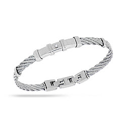 0.02 Carat Diamond Italian Stainless Steel Men's Bracelet - Zen Diamond