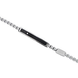 0.02 Carat Diamond Italian Stainless Steel Men's Bracelet - Zen Diamond