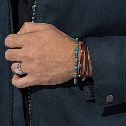 0.02 Carat Diamond Italian Stainless Steel Men's Bracelet - Zen Diamond