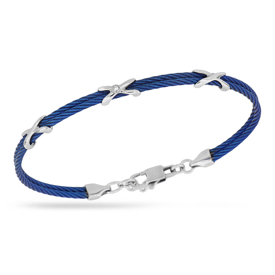 0.02 Carat Diamond Italian Stainless Steel Men's Bracelet - 1