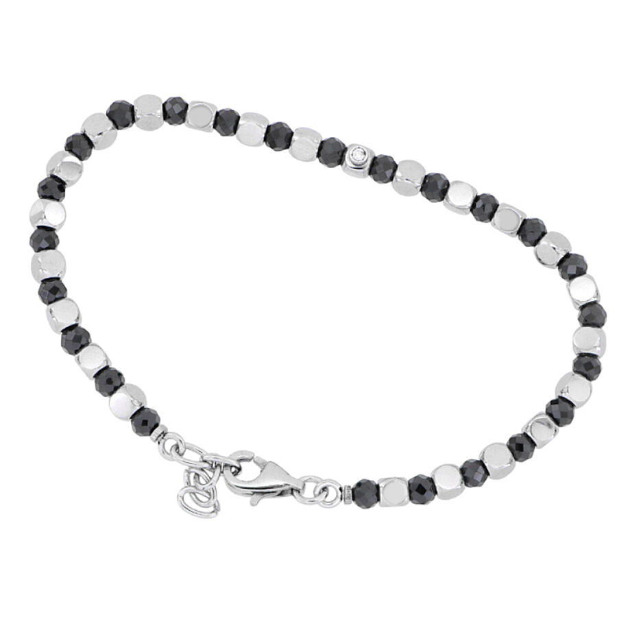 0.02 Carat Diamond Italian Stainless Steel Men's Bracelet - 1