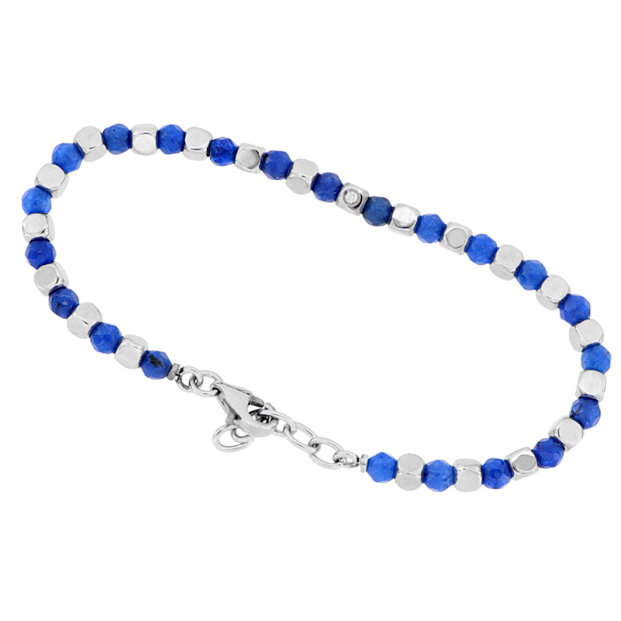 0.02 Carat Diamond Italian Stainless Steel Men's Bracelet - 1