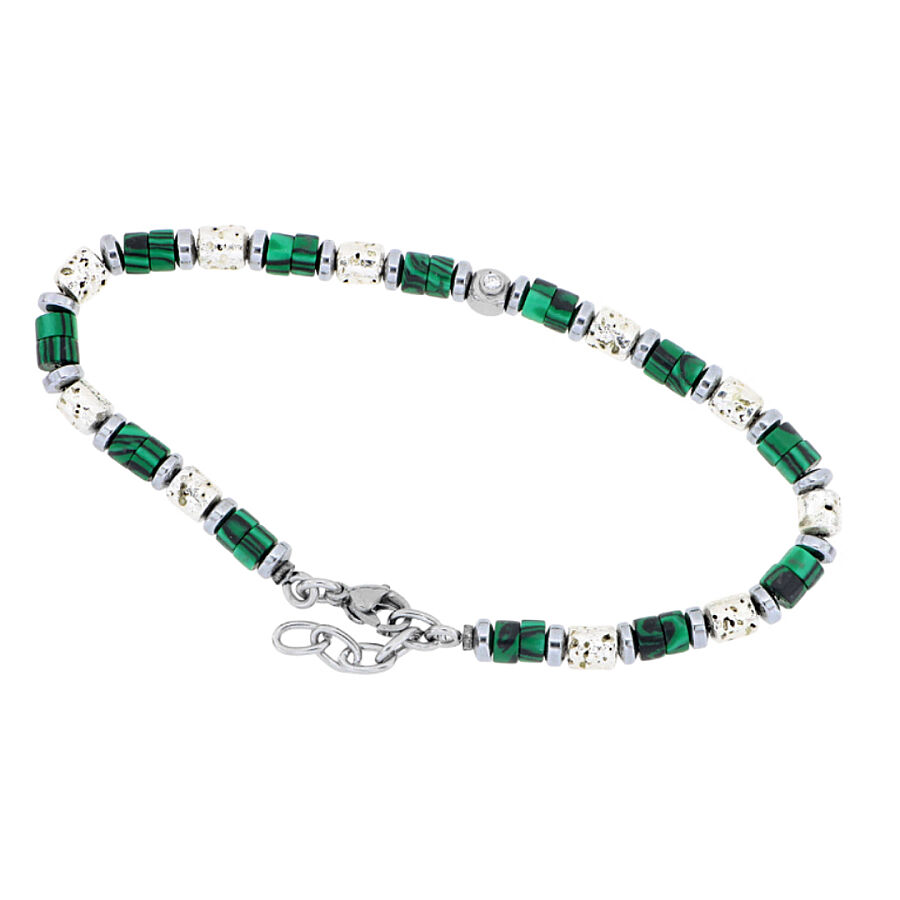 0.02 Carat Diamond Italian Stainless Steel Men's Bracelet - 1