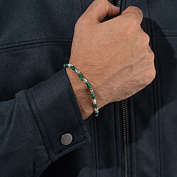 0.02 Carat Diamond Italian Stainless Steel Men's Bracelet - Zen Diamond