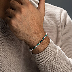 0.02 Carat Diamond Italian Stainless Steel Men's Bracelet - Zen Diamond