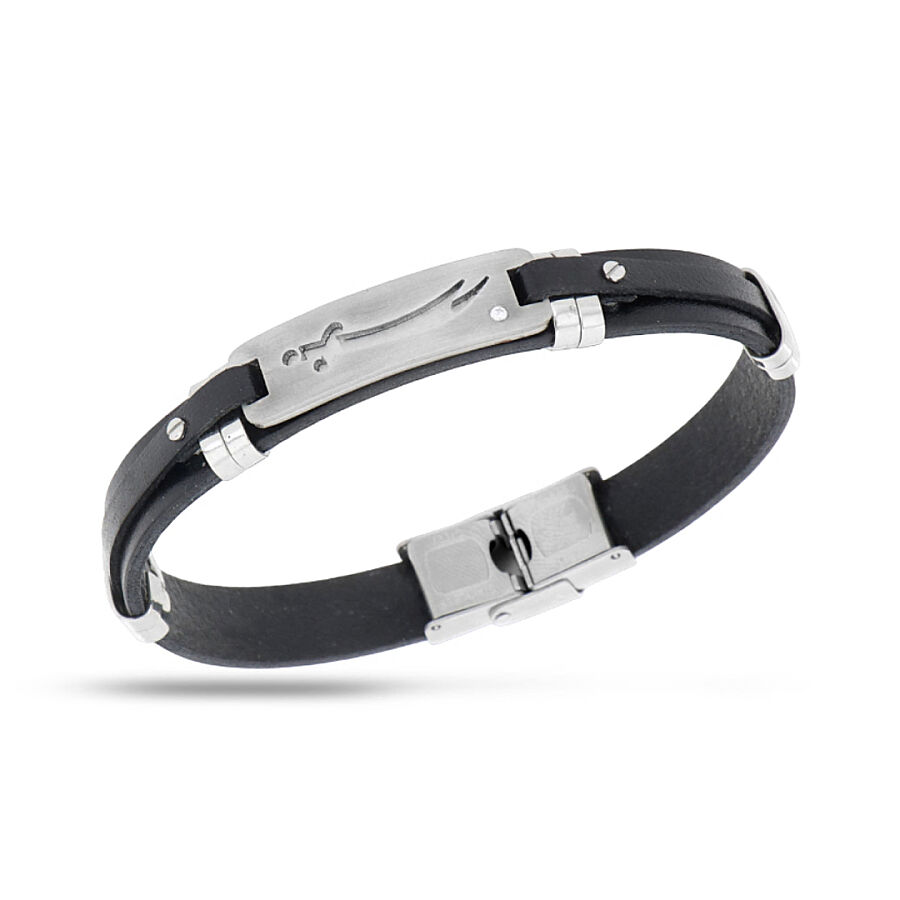 0.02 Carat Diamond Italian Stainless Steel Men's Bracelet - 1