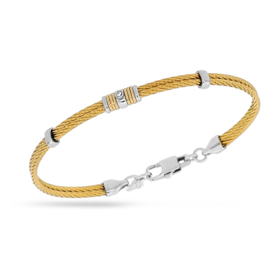 0.02 Carat Diamond Italian Stainless Steel Men's Bracelet - 1