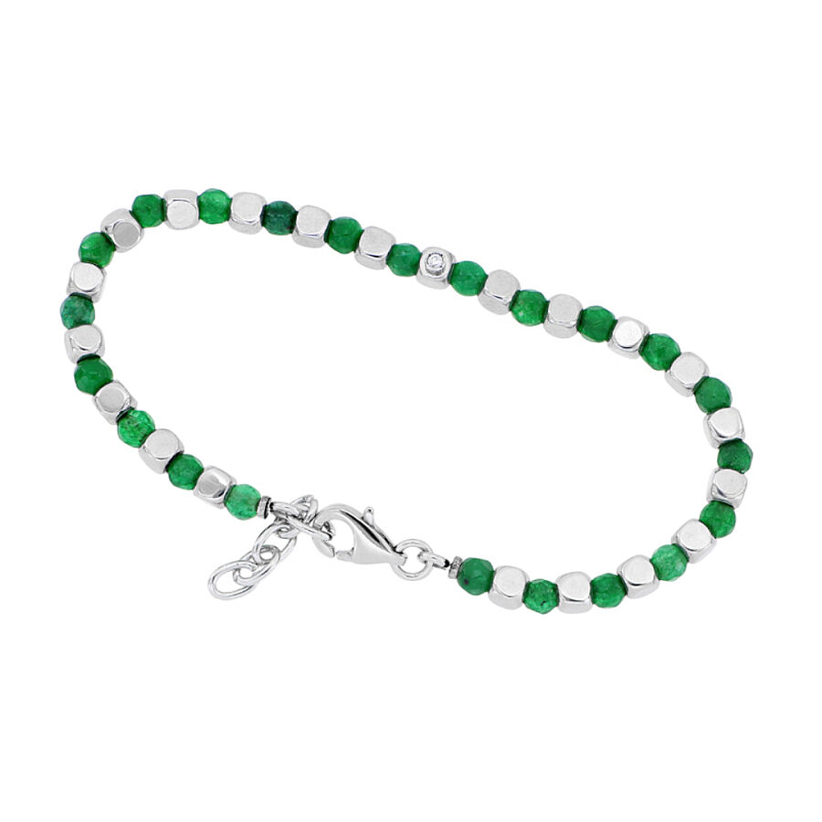 0.02 Carat Diamond Italian Stainless Steel Men's Bracelet - 1