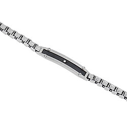 0.02 Carat Diamond Italian Stainless Steel Men's Bracelet - Zen Diamond