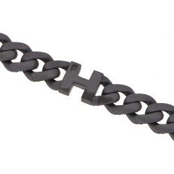 0.02 Carat Diamond Silver Letter H Men's Bracelet - 3