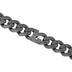 0.02 Carat Diamond Silver Letter L Men's Bracelet - 1