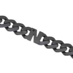 0.02 Carat Diamond Silver Letter N Men's Bracelet - 3