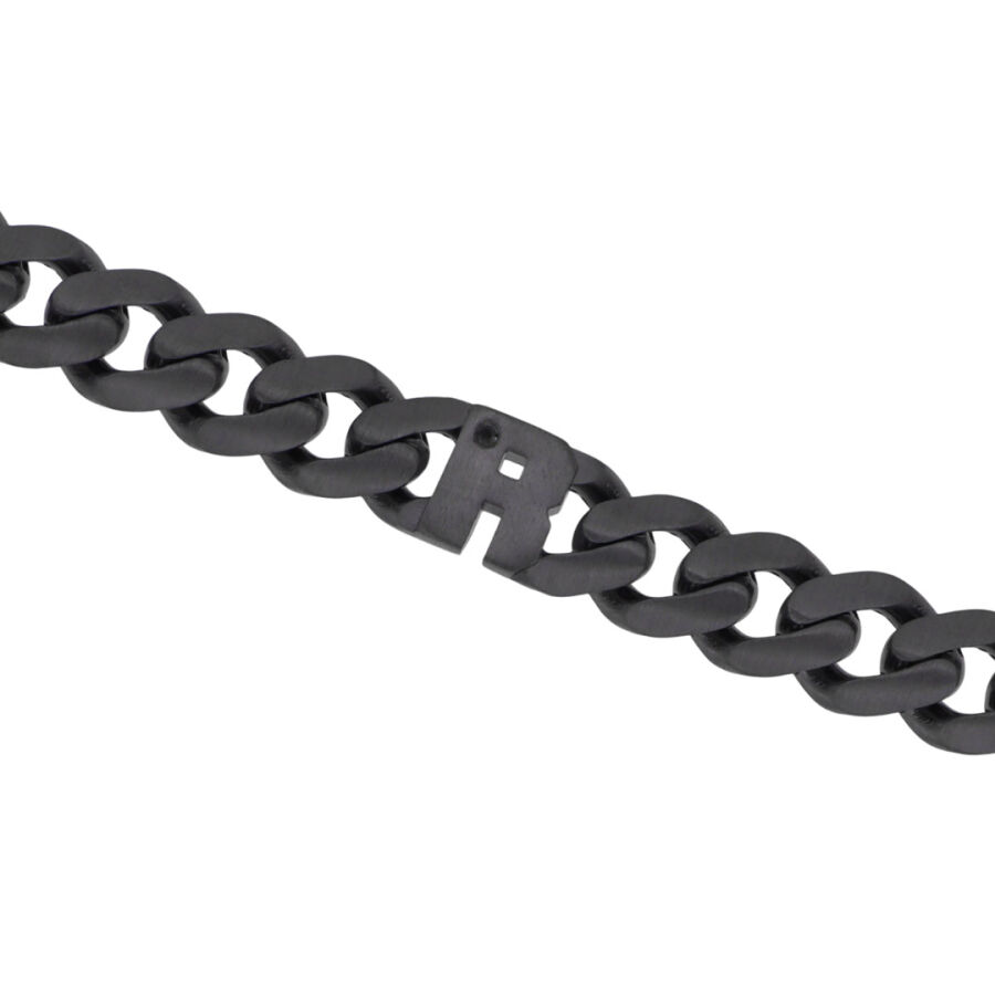 0.02 Carat Diamond Silver Letter R Men's Bracelet - 2