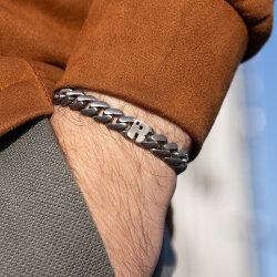 0.02 Carat Diamond Silver Letter R Men's Bracelet - Zen Diamond