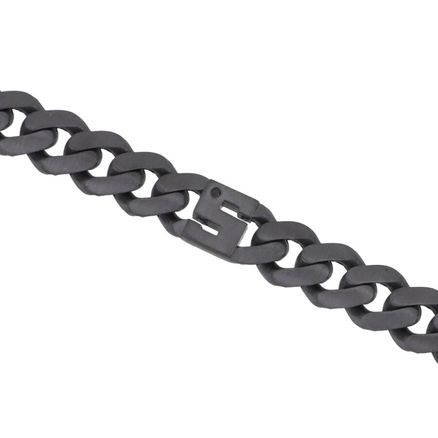 0.02 Carat Diamond Silver Letter S Men's Bracelet - 3