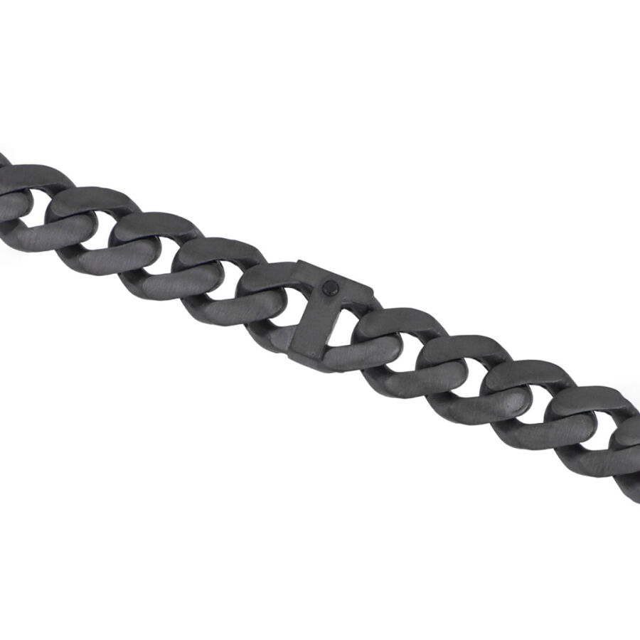 0.02 Carat Diamond Silver Letter T Men's Bracelet - 3