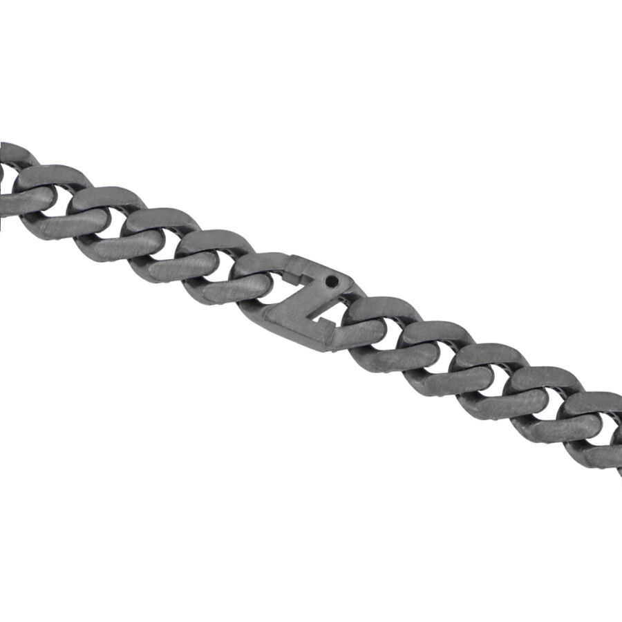 0.02 Carat Diamond Silver Letter Z Men's Bracelet - 1