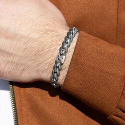 0.02 Carat Diamond Silver Letter Z Men's Bracelet - 2