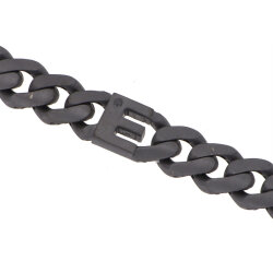 0.02 Carat Diamond Silver Letter E Men's Bracelet - 1