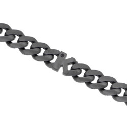 0.02 Carat Diamond Silver Letter K Men's Bracelet - 3