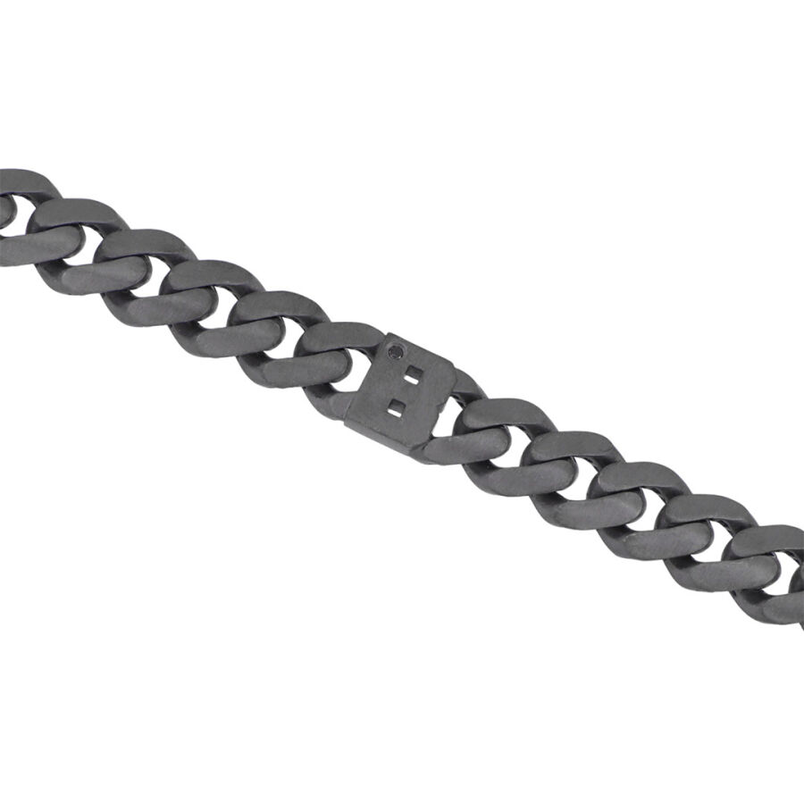 0.02 Carat Diamond Silver Letter B Men's Bracelet - 1