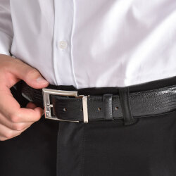 0.02 Carat Leather Belt with Diamond - Black - Zen Diamond