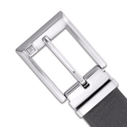 0.02 Carat Leather Belt with Diamond - Black - 3