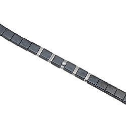 0.03 Carat Diamond Italian Stainless Steel Men's Bracelet - Zen Diamond