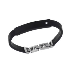 0.03 Carat Diamond Stainless Steel Man Bracelet - Zen Diamond