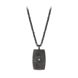 0.03 Carat Diamond Steel Men's Pendant - 1