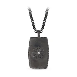 0.03 Carat Diamond Steel Men's Pendant - 2