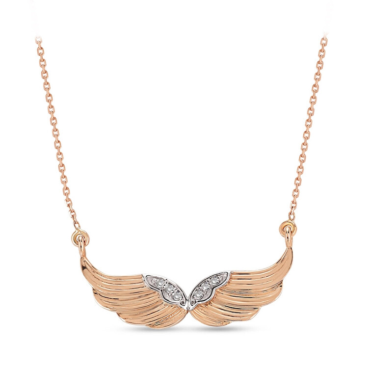 قلادة جناح الملاك من مجموعة الحب مرصع بالألماس 0,03 قراط - Zen Diamond
