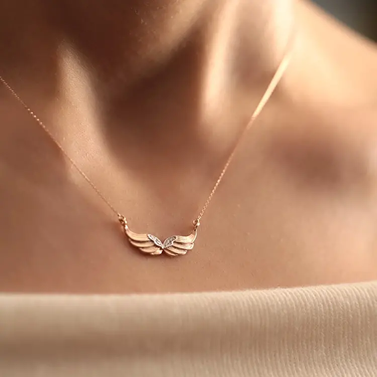 0.03 Carat Angel Wings Diamond Pendant - 2