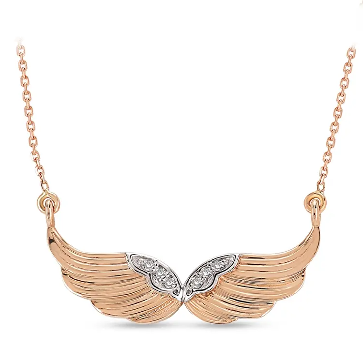 0.03 Carat Angel Wings Diamond Pendant - 3