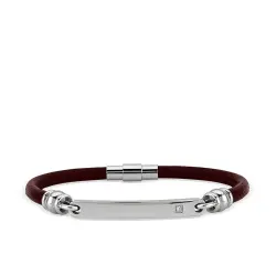 0.03 Carat Diamond Stainless Steel Man Bracelet - Zen Diamond