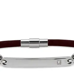 0.03 Carat Diamond Stainless Steel Man Bracelet - 4