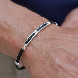 0.03 ct.Diamond Stainless Steel Man Bracelet - 2