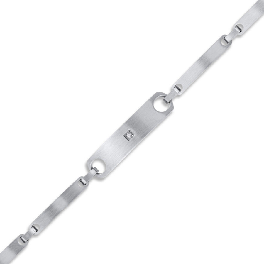 0.03 ct.Diamond Stainless Steel Man Bracelet - 2