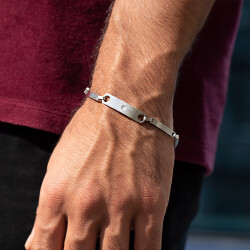 0.03 ct.Diamond Stainless Steel Man Bracelet - 3