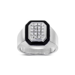 0.34 Carat Diamond Silver Men's Ring - Zen Diamond