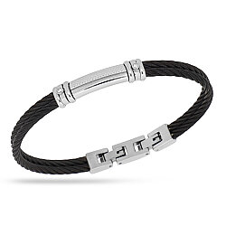 0.04 Carat Diamond Italian Stainless Steel Men's Bracelet - Zen Diamond