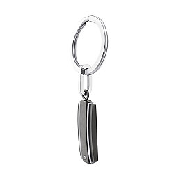0.04 Carat Men's Stainless Steel Diamond Keychain - 2