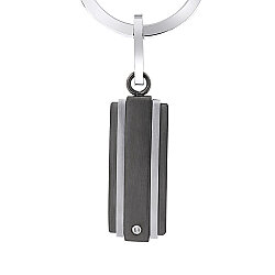 0.04 Carat Men's Stainless Steel Diamond Keychain - Zen Diamond