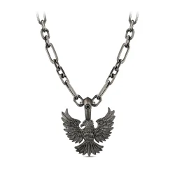 0.04 Carat Black Diamond Silver Men's Pendant - Zen Diamond